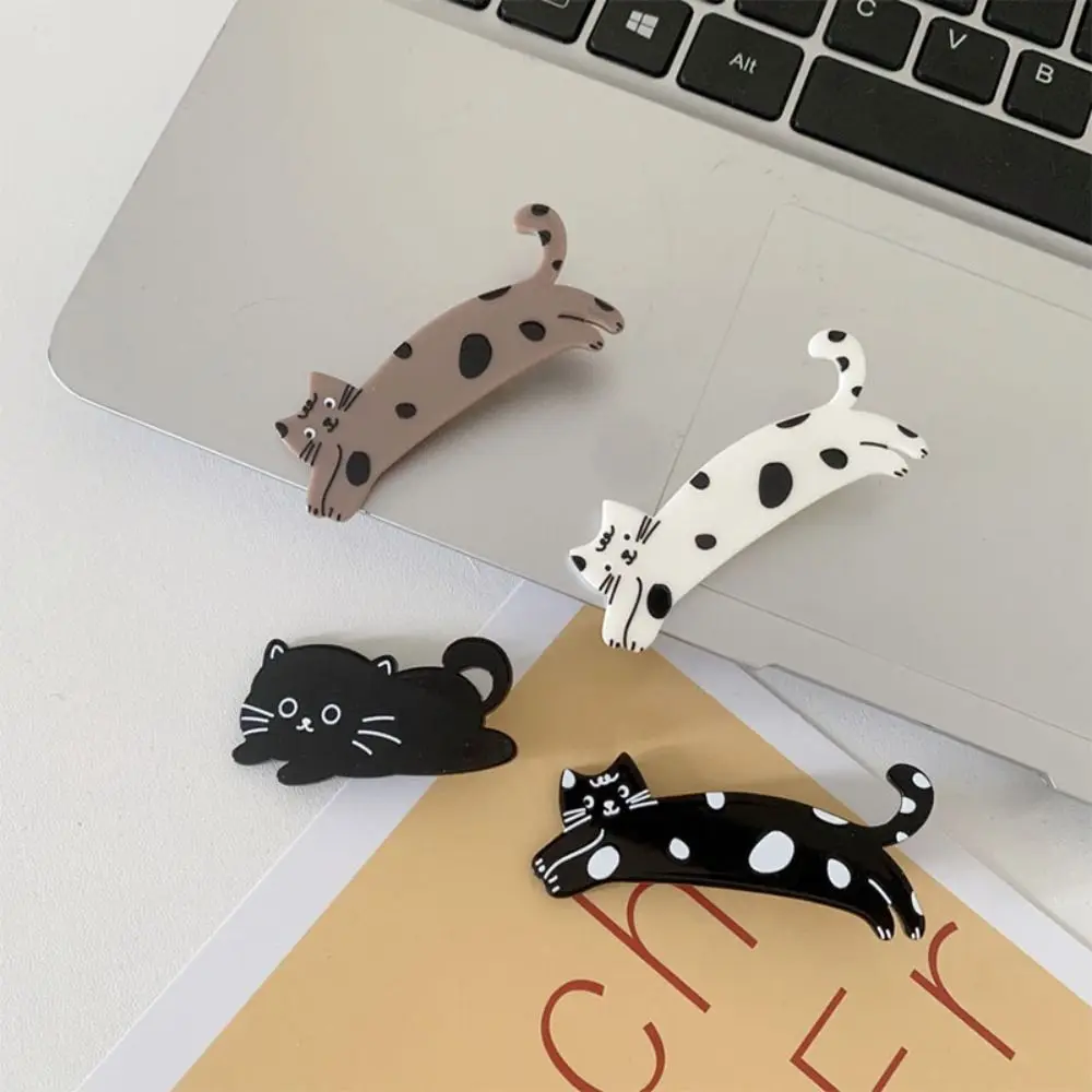 

Gift Cartoon Cat Hair Clip Colorful Pet Acetic Acid Hair Clip Korean Style Side Clip Cat Duckbill Clip Daily