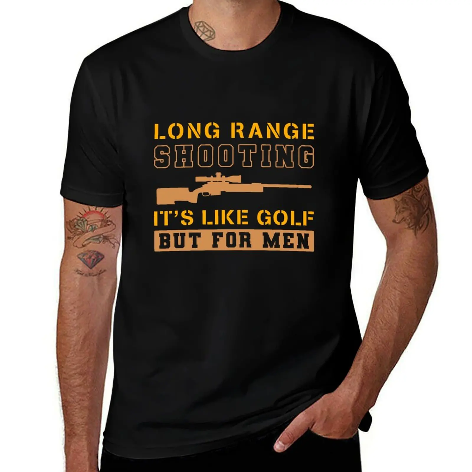 Funny Long Range Shooting It's Like Golf Printed T-shirt Men Women Cotton Loose Casual Short Sleeve T-shirt Men's T-shirt Tops