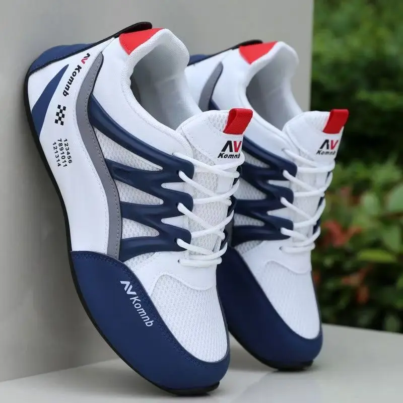 Men's breathable casual sports shoes, trendy color-blocking outdoor hiking thick-soled shoes, versatile men's shoes