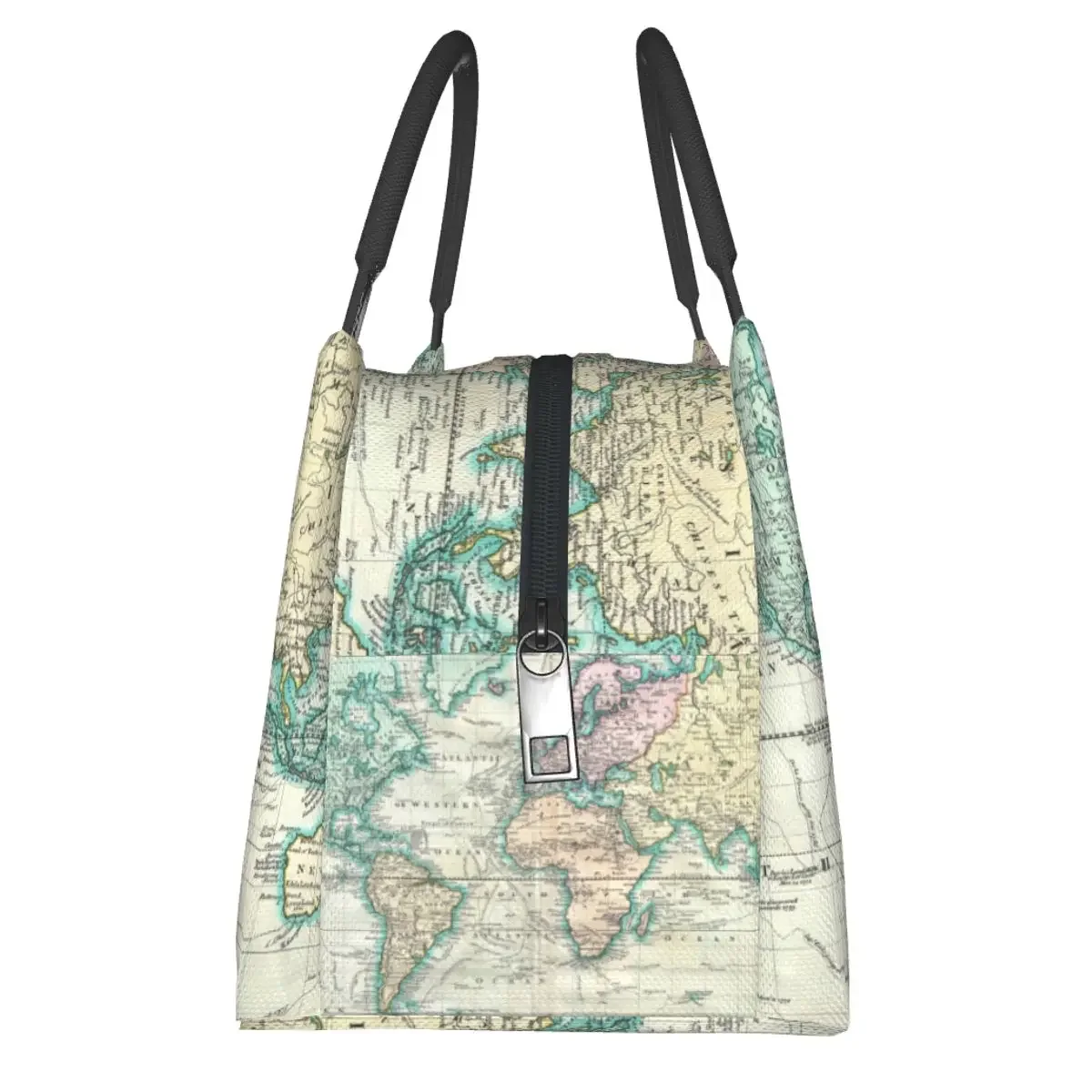 Earth Map Lunch Bag Vintage Map of The World Fun Lunch Box Picnic Portable Insulated Tote Food Bags Oxford Custom Cooler Bag