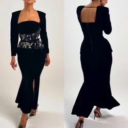 Customized Evening  Sexy Casual  Jersey Draped Sequined Pleat Clubbing Mermaid Square Collar Bespoke Occasion Gown Midi Dresses