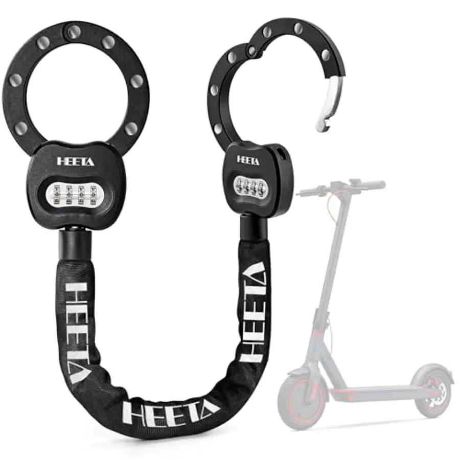 

Electric Scooter Lock Anti Theft, 4 Digit Combination Bike Chain Lock, Heavy Duty Security Bicycle Lock Cable Accessories for E