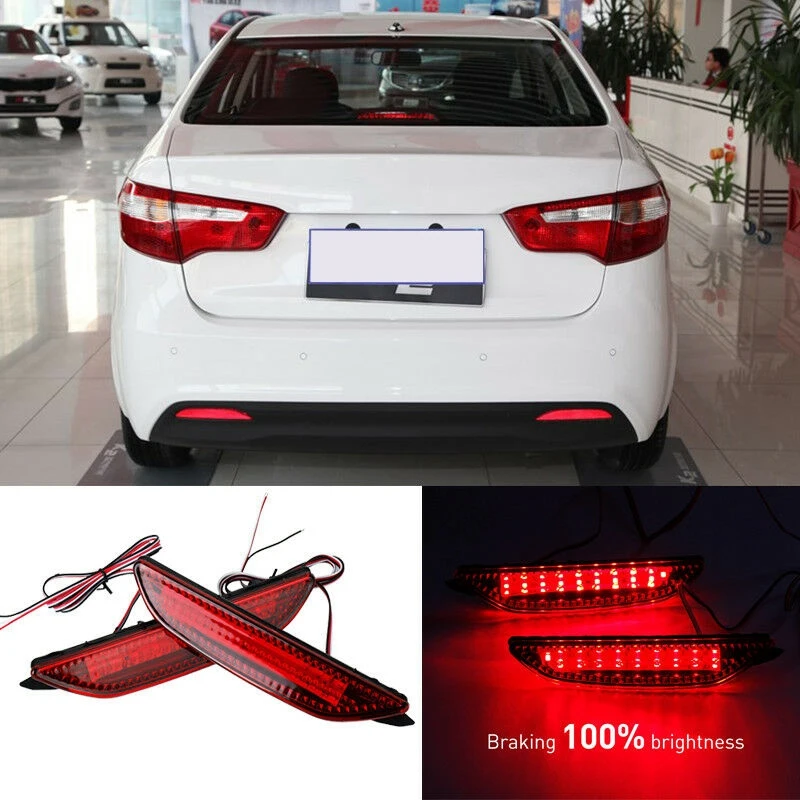 Car Rear Bumper Reflector Brake Lights Tail LED Warning Lights Accessories Lamp For Kia Rio K2 Sedan 2011-2014