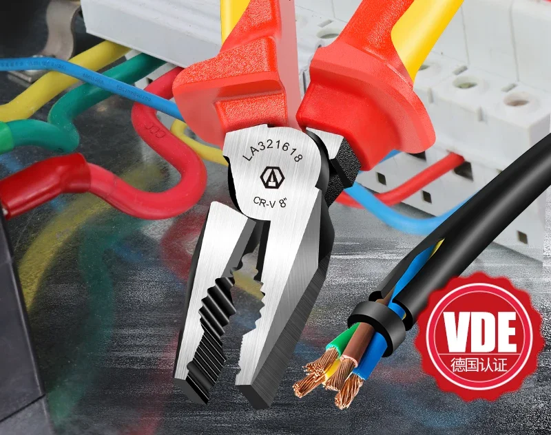 LAOA VDE Drahtschneider 6'' 7'' 8'' Isolierte Kombination Diagonal Spitzzange Elektriker Werkzeug Hochspannungswiderstand – Detail 2