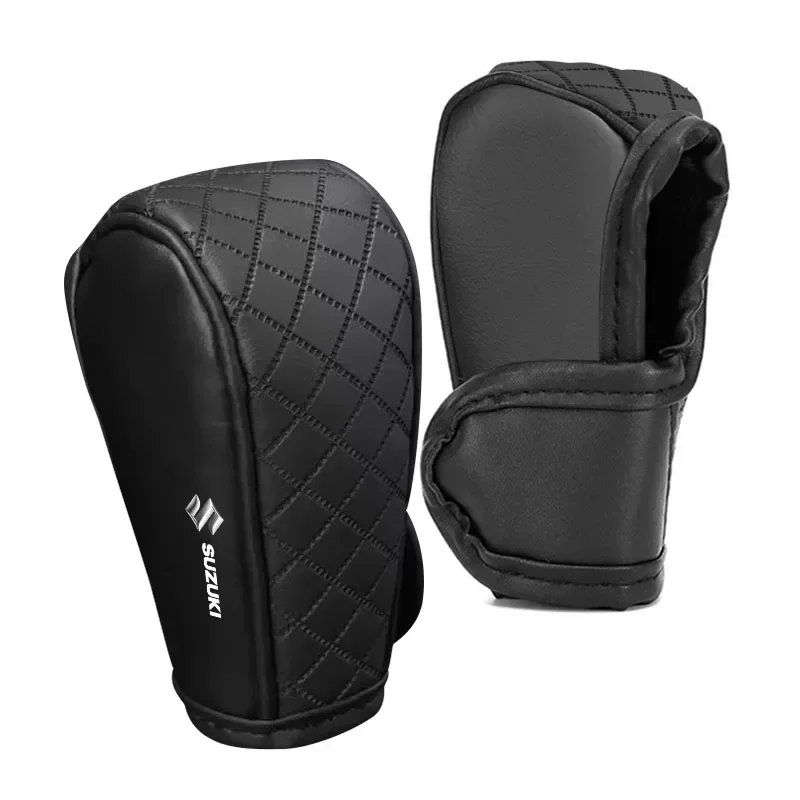 بو الجلود عدم الانزلاق مقاومة للاهتراء سيارة التحول غطاء مقبض لسوزوكي SX4 عبر سويفت سبورت جيمي جراند فيتارا ألتو تصفيف السيارة #3