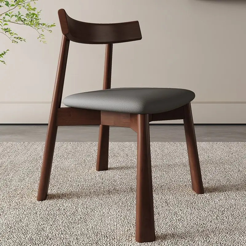 

Nordic solid wood dining table and chairs Home restaurant Premium back chair Medieval simple restaurant chair