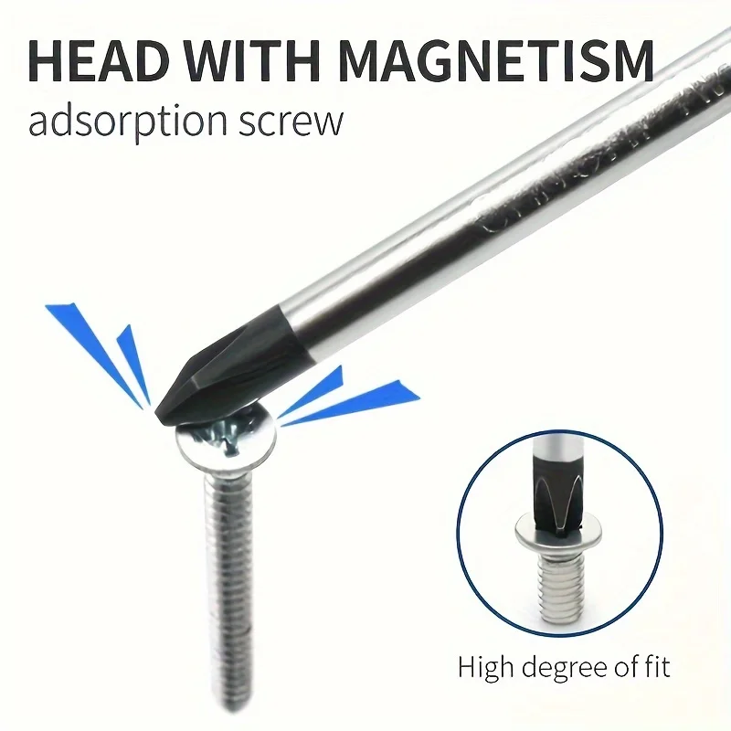 The Long-handled Screwdriver, 12 Inches Long, Features A Polished Chrome Finish, Making It Rust-proof and Washable.