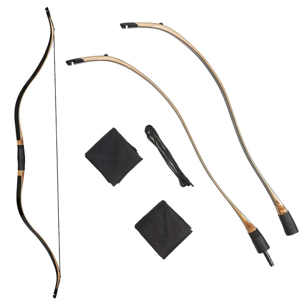 Archery Bow Traditional Bow 25-50lbs Longbow Take Down Recurve Bow for camping Outdoor Shooting Hunting Practice Bow