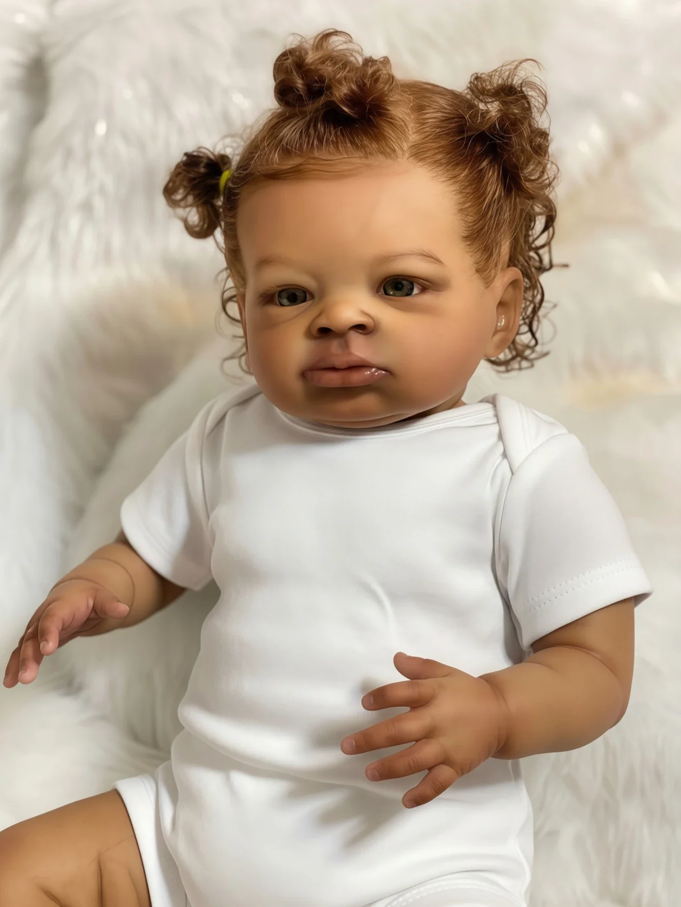 リスベッコ 20インチ リアルな黒人リボーンベビードール - アフリカ系アメリカ人ソフトクロスボディドール - 誕生日プレゼント/クリスマスプレゼント