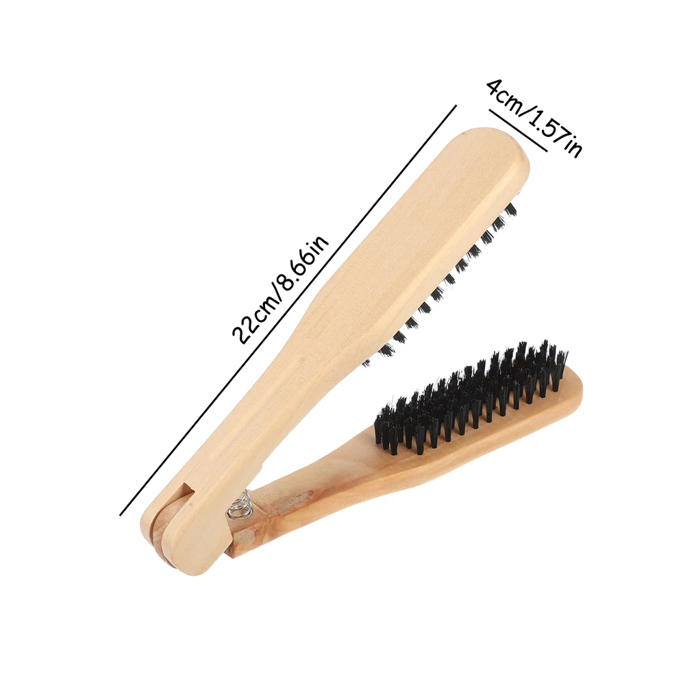 1 قطعة مقبض الخشب مكافحة ساكنة فرشاة فرد الشعر الخشن فرد مشط لأداة تصفيف الشعر ذات المظهر الطبيعي السلس فرشاة مزدوجة #2