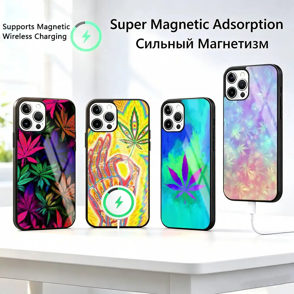 Abstractionism Art High W-Weeds  Phone Case For iPhone17,16,15,14,13,12,11 Plus,Pro Supports Magnetic Wireless Charging