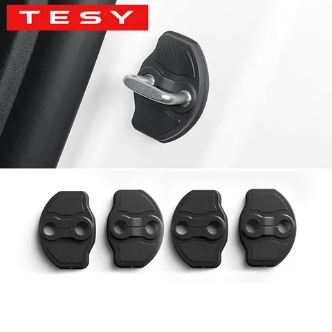 TESY 4Pcs Door Lock Protector Set For Tesla New Model YL Y Juniper Standard LAUNCH Protection Cover Shell TPE