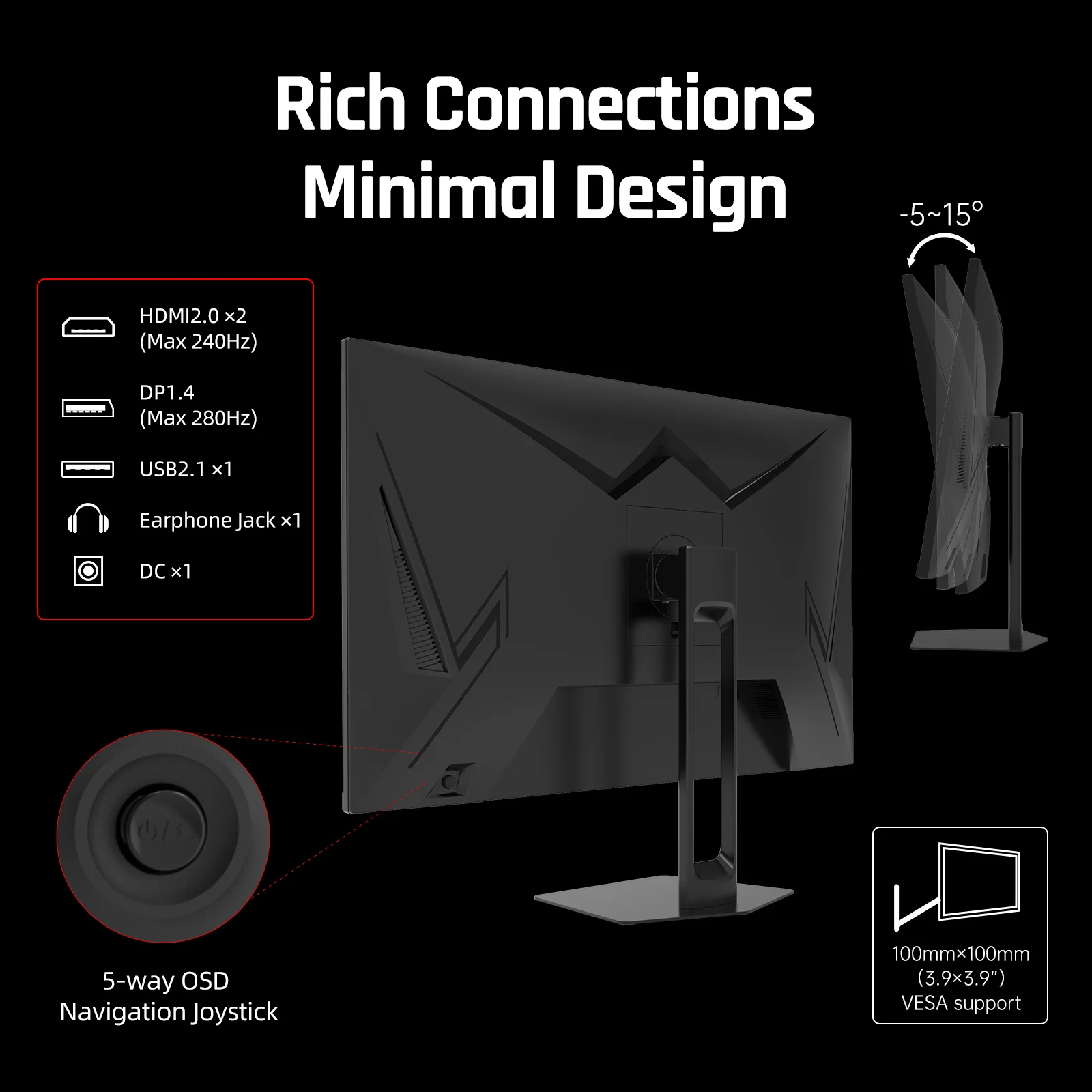 Monitor para juegos KTC de 27 pulgadas VA 280 Hz, respuesta de 1 ms, 350 nits, 126% sRGB, sincronización adaptable