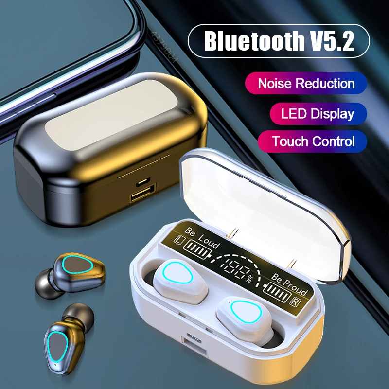New TWS Bluetooth 5.2 Earphones 3500mAh Charging Box Wireless Headphones 9D Stereo Sports Waterproof Earbuds Headsets With Mic