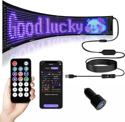 Panneau Matrix LED avec Télécommande, Signalisation Numérique Publicitaire Flexible, USB 5V, Bluetooth, Contrôle d'Application, DIY