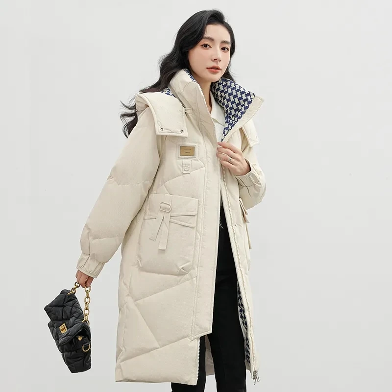 Women's Coat 2024 Winter New Cotton Jacket Women Windbreak Hooded Warm Parkas Loose Thicken Bread Jackets Long Casual Overcoat