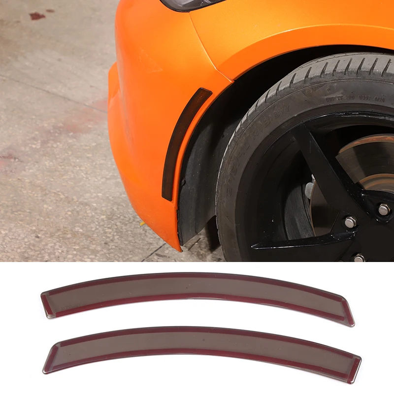 For 2014-2019 Chevrolet Corvette C7 Z06 Car front wheel rear wheel eyebrow reflective decorative strip sticker parts 2Pcs ABS