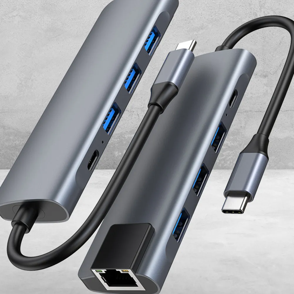 

5-in-1 Type-C Expansion Dock USB Hub with Pd Charging Network Adapter Compact Multifunction Laptop Docking Station for