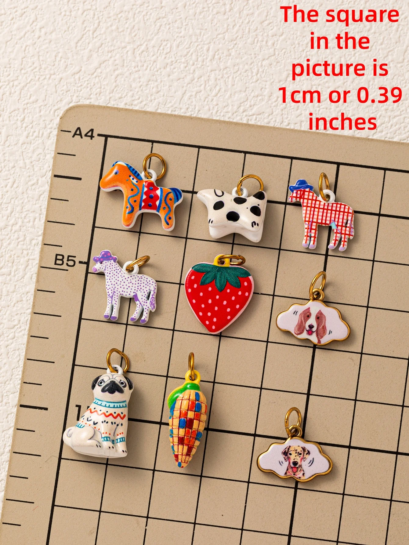 316 Edelstahl Wasserdicht Farbbeständig Frisch Niedlich Mais Welpe Erdbeere DIY Anhänger Charms für Schmuck – Detail 1