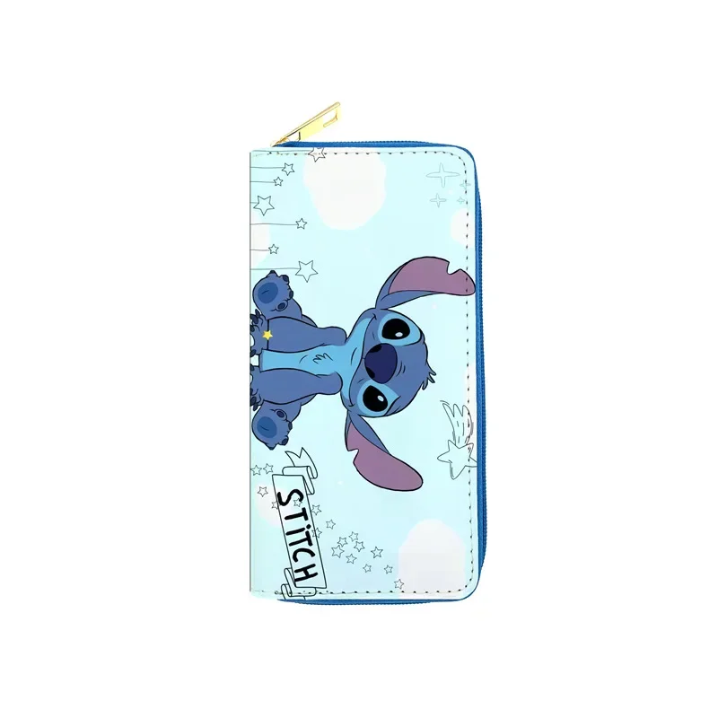 Disney Stitch Women Wallets Cartoon Cute Long PU Leather Zipper Coin Purse Pocket Female Casual Fashion Money Purse Clutch Bag