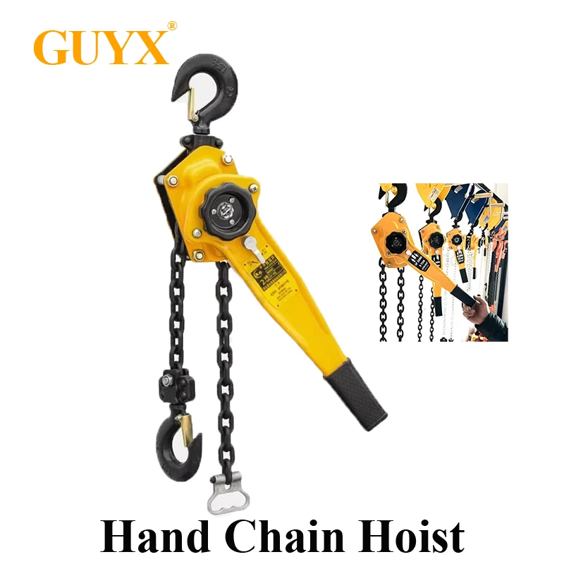 0.75T/1T/1.5T/2T Pulling Wrench Hoist Manganese Steel Hook Hand Chain Hoist Portable Lever Block Inverted Chain Winch Tightener