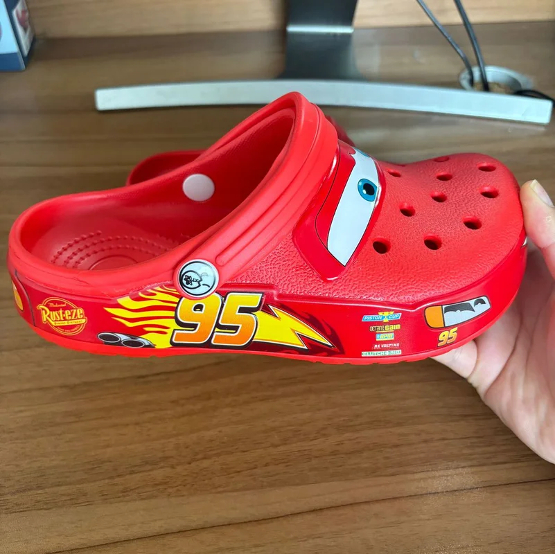 

Lightning Mcqueen Fashion Anime Adult Slippers Summer Garden Home Breathable Shoes Anime Peripherals Girls Boys Birthday Gift