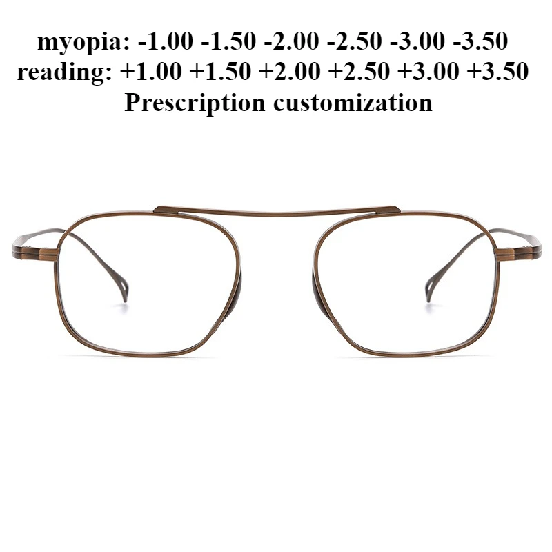 

50mm New Pure Titanium Myopia Eye Frame retro Anti-Blue Light Reading Glasses +1.00 +1.50 +2.00