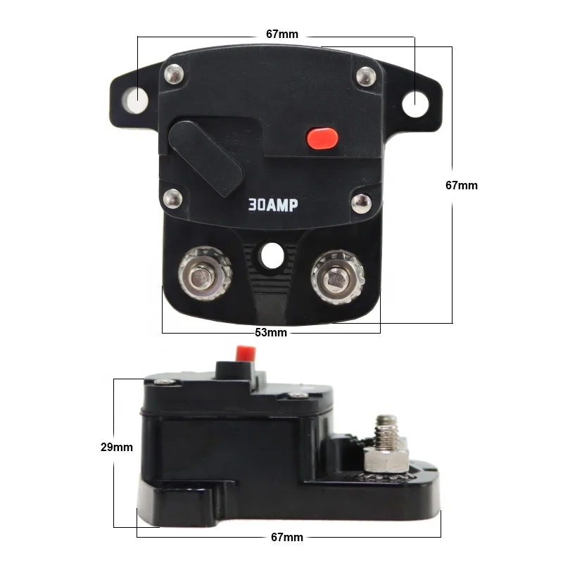 30A-300A Amp Automatic Circuit Breaker Fuse Holder Switch for Car Audio Reset for Over Current Protect