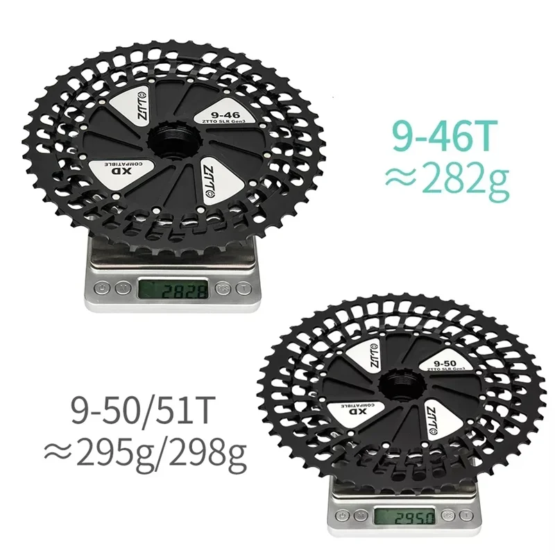 ZTTO Ultralight MTB XD Cassette 281g-310g Black-Gold 12-Speed 9-46T 9-50T 9-51T 10-46T 10-50T 10-51T SLR3 K7 CNC Sprocket view 4