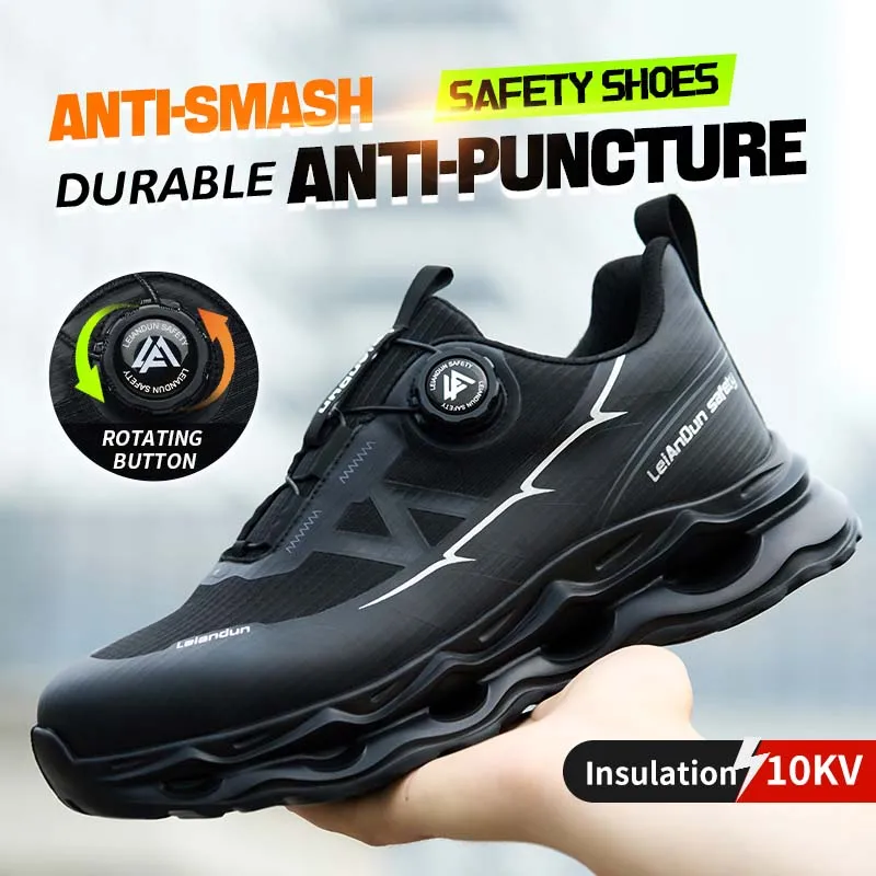 Leiandun été respirant hommes nouveau Anti-smash Anti-crevaison isolation léger bouton rotatif chaussures de sécurité