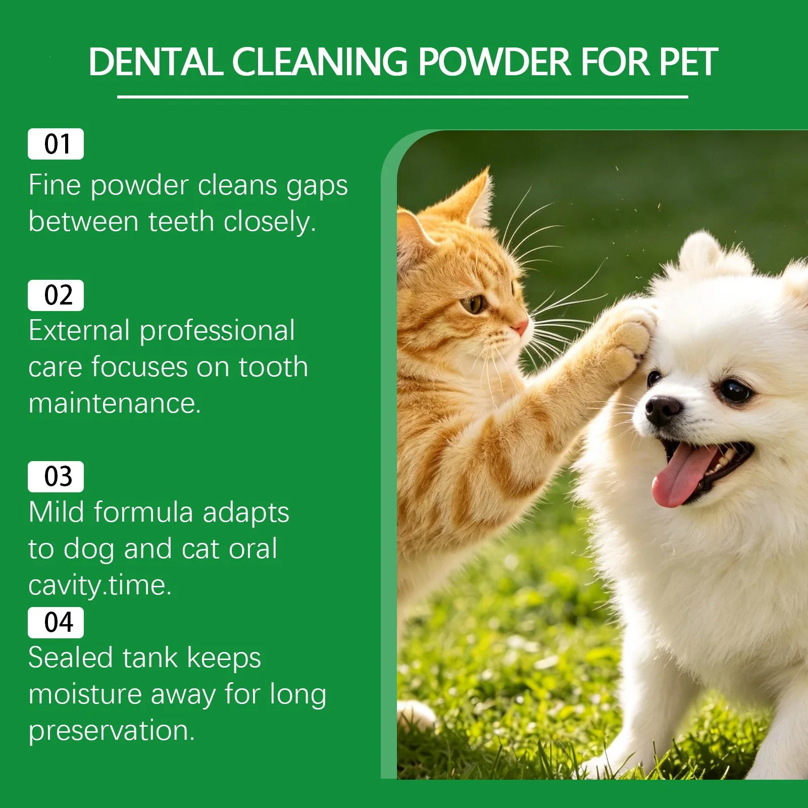 Natural Pet Dental Powder For Cat Dog Breath Fresh Oral Health Care Clean Teeth Plaque Formula Pet Supplies Pet Dental Powders