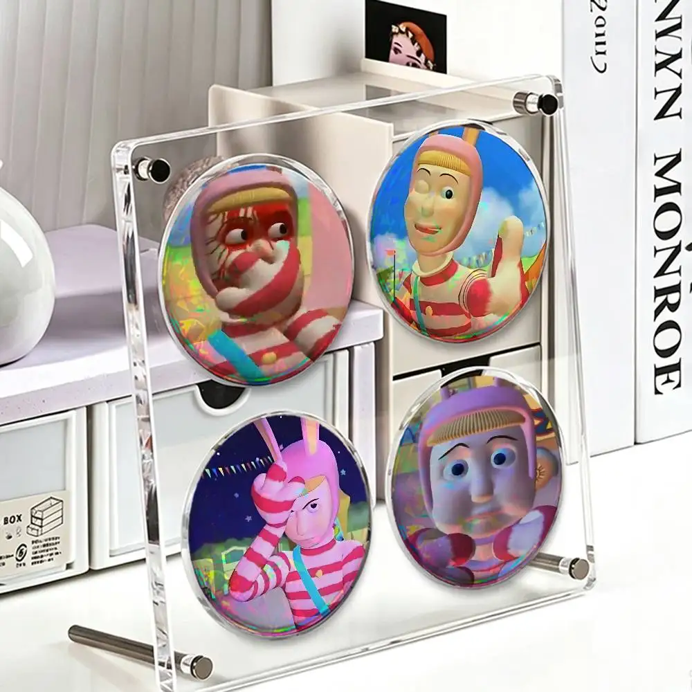Popee the P-Performer 25mm Badge 4-Piece Set Mini Pill Baji Kawaii Collectibles Creative Button Pin for Ita-Bag