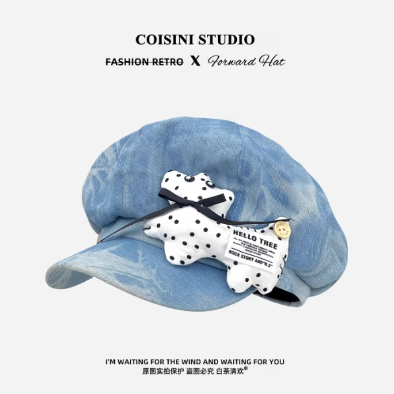 

Новая милая восьмиугольная кепка-бандана в горошек и тай-дай для женщин, универсальная, с крупным принтом, весна-осень