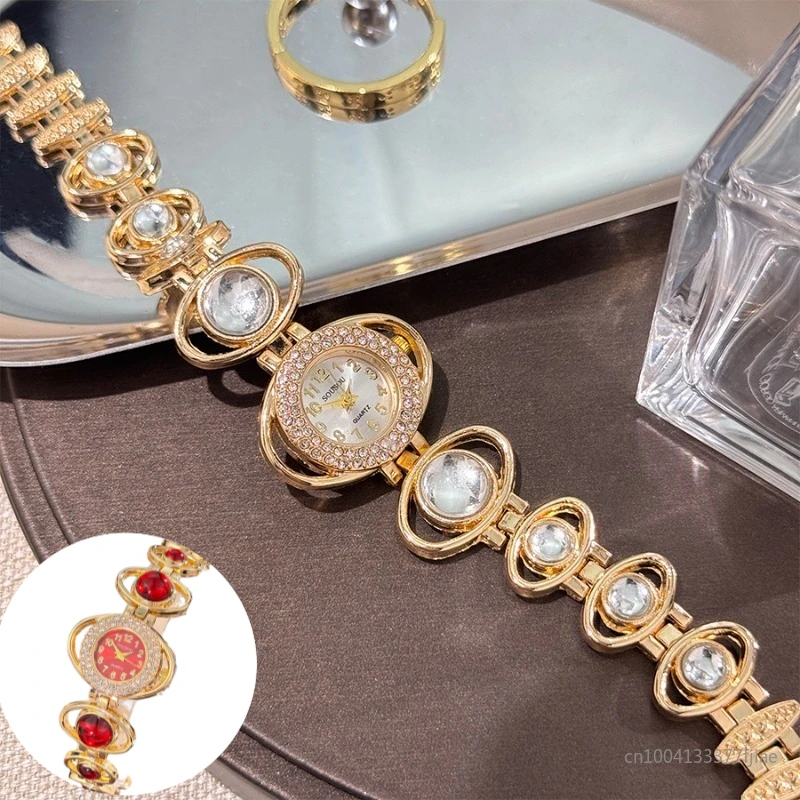 

Внешняя торговля, набор часов-браслет из халцедона с бриллиантовой подсветкой, роскошные живые новые модные кварцевые часы, женские часы с бриллиантами