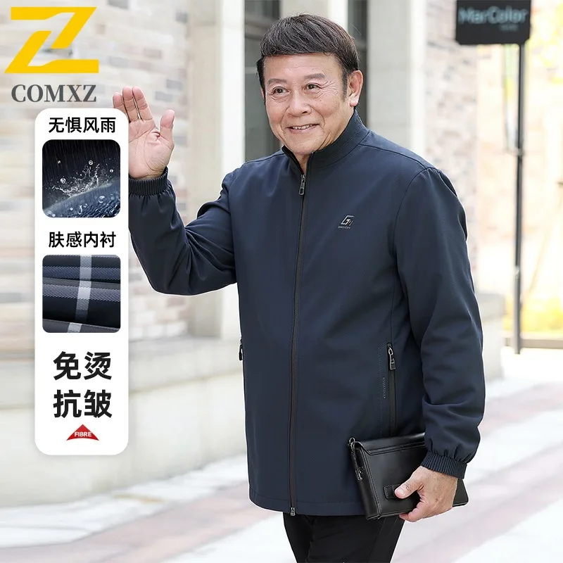 

COMXZ Мужская верхняя одежда 2025 Устойчивая к морщинам офисная куртка для гольфа Простые удобные деловые прогулочные офисные куртки Классическая осенняя куртка