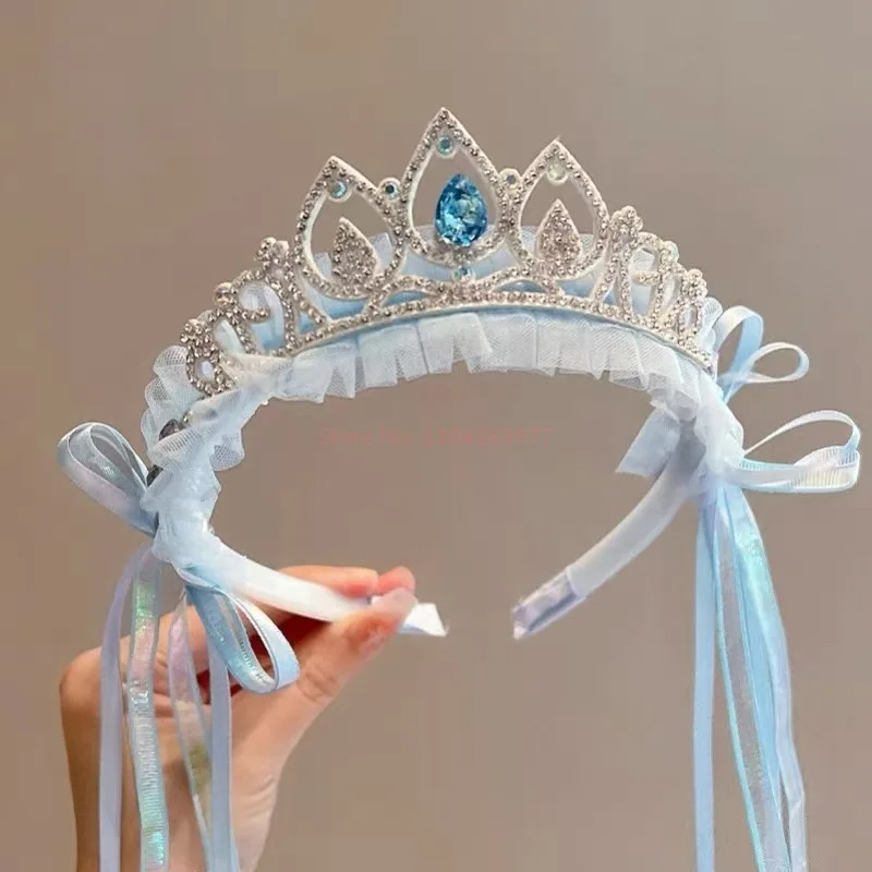 Fascia per capelli per bambini Bambina dolce principessa Copricapo con patta Bambina Corona di garza Fascia per capelli Accessori per capelli per ragazze Regali