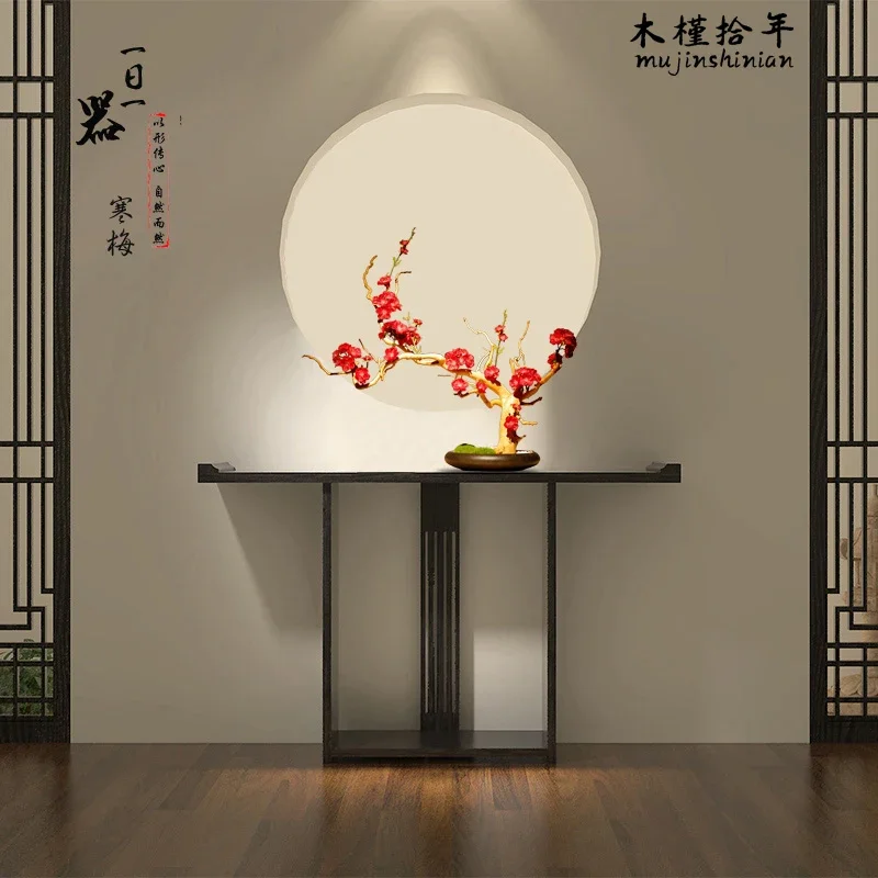 

New Chinese Style Solid Wood Porch Modern Ancestral Hall Simple Entrance Cabinet