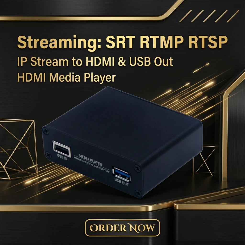 Cheap Reliable 4k 1080p SRT RTMP RTSP to HDMI /USB Out Decoder Media Player
