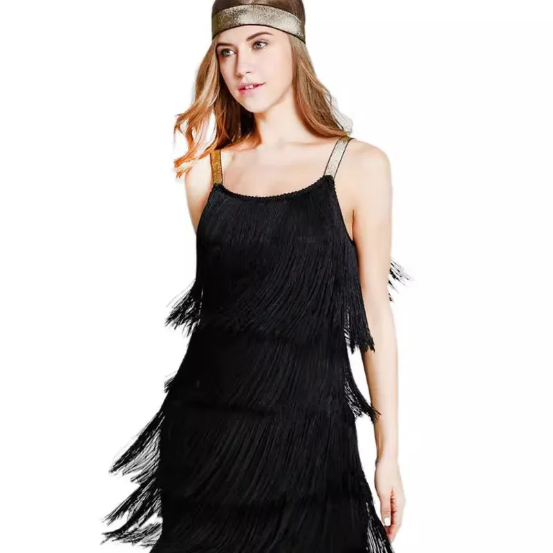 

Fringe Trim Sleeveless A Line Dress Flowy Bohemian Maxi Dress Trendy Tassel Detail Summer Beach Dress Casual Chic Outfit