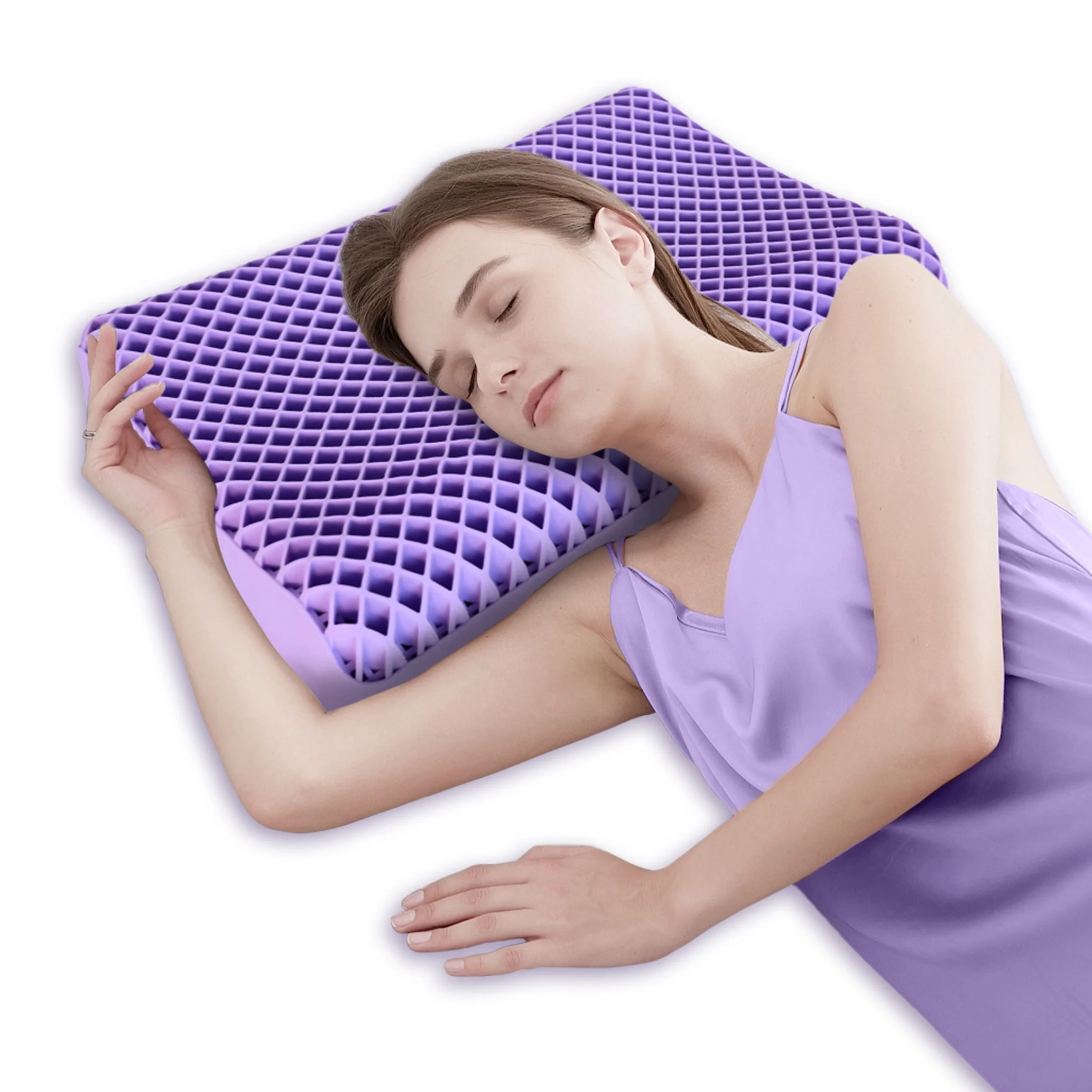 TPE Gel Grid Pillow Smart Memory Foam Ergonomic Cervical Support Neck Protection Pain Relief Breathable Mesh Bedding Pillow