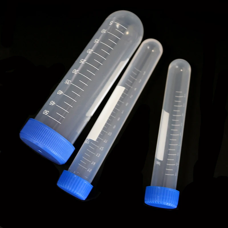 10 Scientific Laboratory Container Scale Blue Lid Round Bottom 50ML/15ML/10ML Pcr Tube Test Tube Plasma Centrifuge Tube