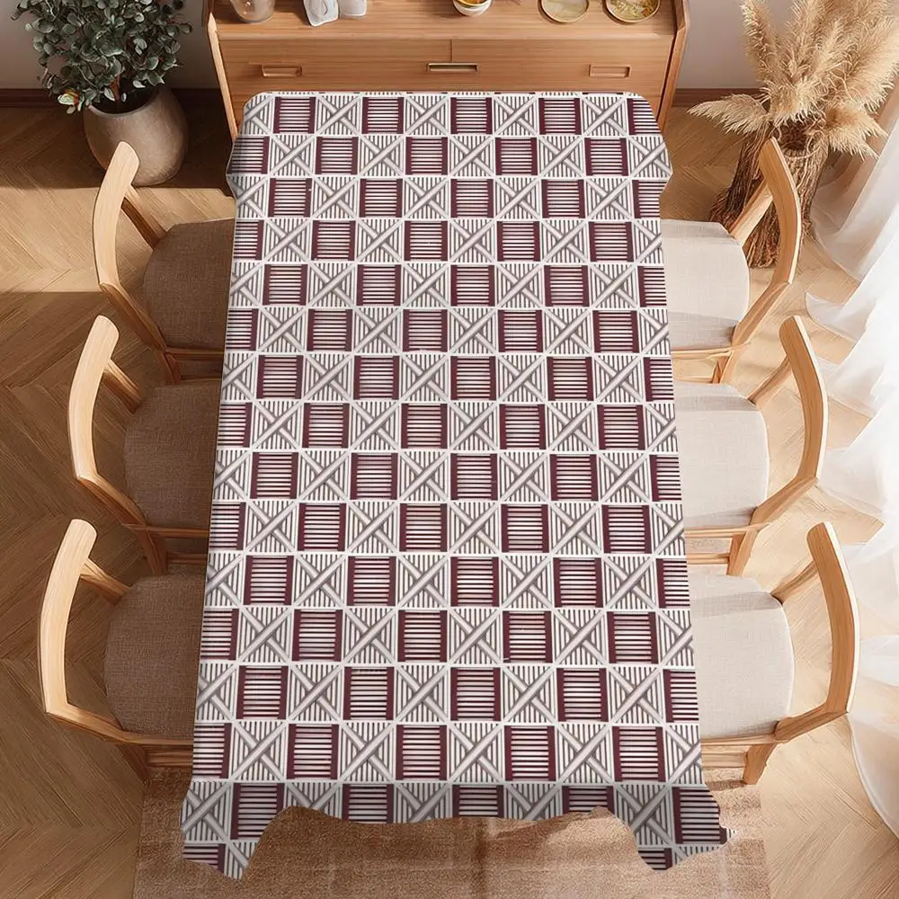 Cross Geometric Lines Table Cloth Home Party Picnic Dining Room Kitchen Desktop Dust-proof Decorative Table