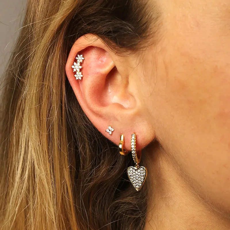 Damen-Ohrnadel aus reinem Silber, Serie 925er-Sterlingsilber, geometrisch/Schmetterling, Blumen-Anhänger, Creolen, Kristall-Zirkon-Schmuck – Detail 16