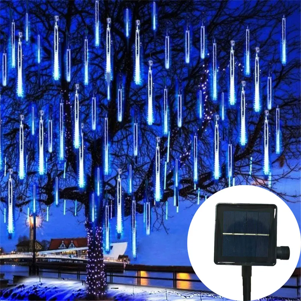 

Solar Meteor Shower Rain String Light Garden Light 8 Tubes Christmas Tree Holiday Party Wedding Decoration 30/50cm Holiday Light