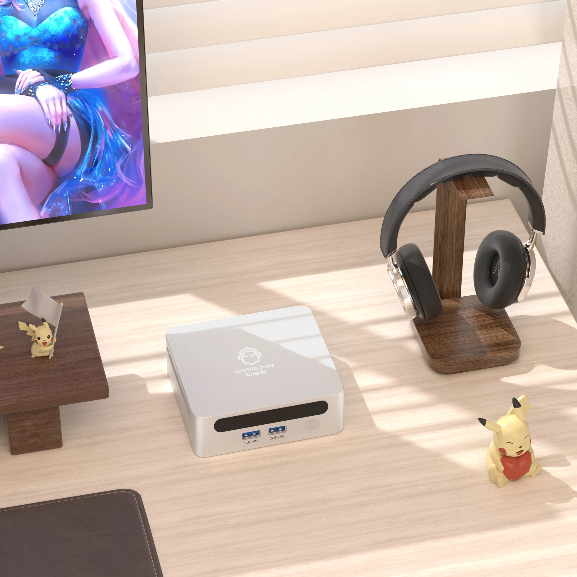 GenMachine Mini PC AMD Ryzen5 7530U Win11 R5 7530U RAM 16G SSD 1T Dual Channel Office Gaming Computer pc gamer presente LOL CF