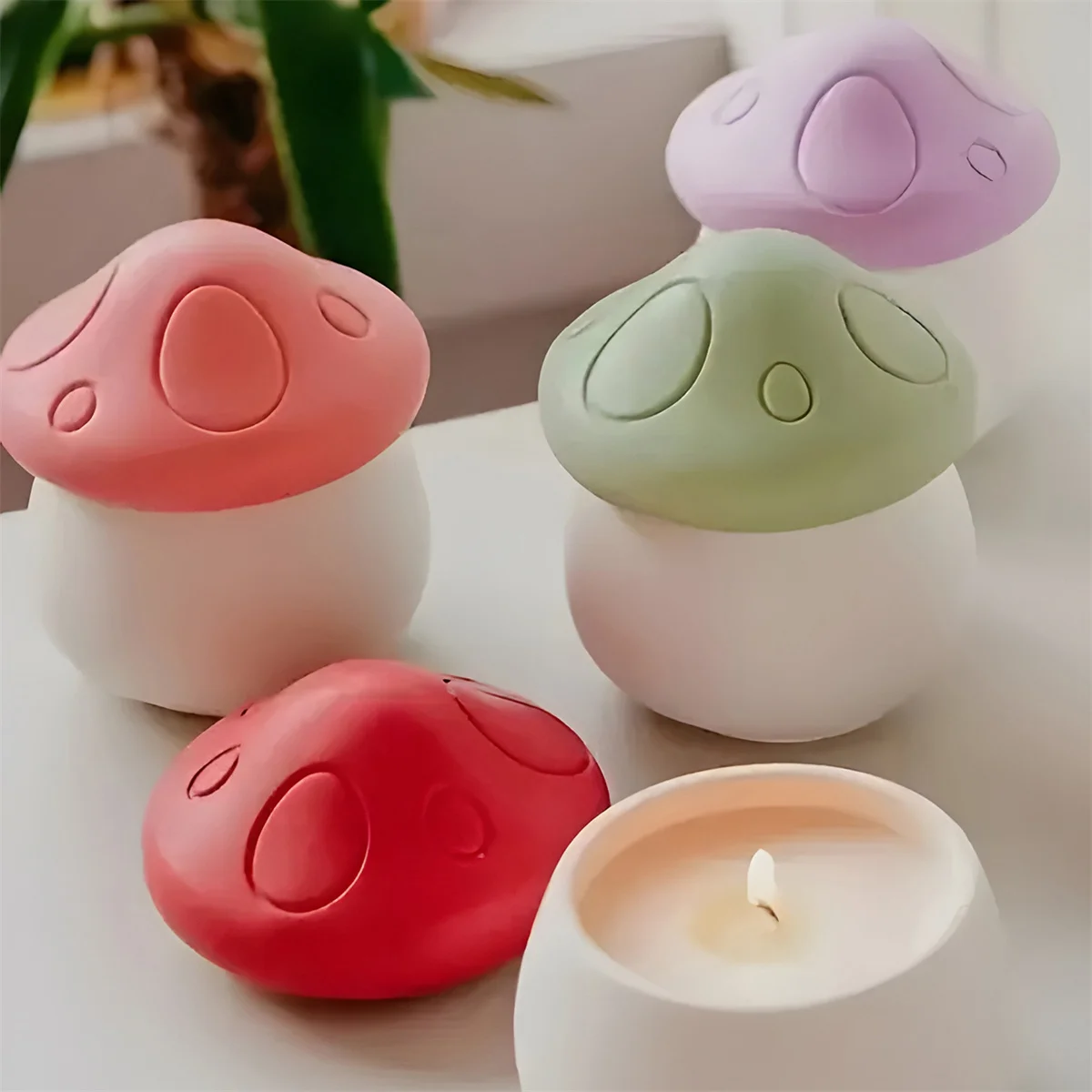 

Mushroom House Jewelry Storage Box Silicone Mold With Cover DIY Candle Jar Plaster Crafts Cement Mold Gypsum Clay Resin Mold