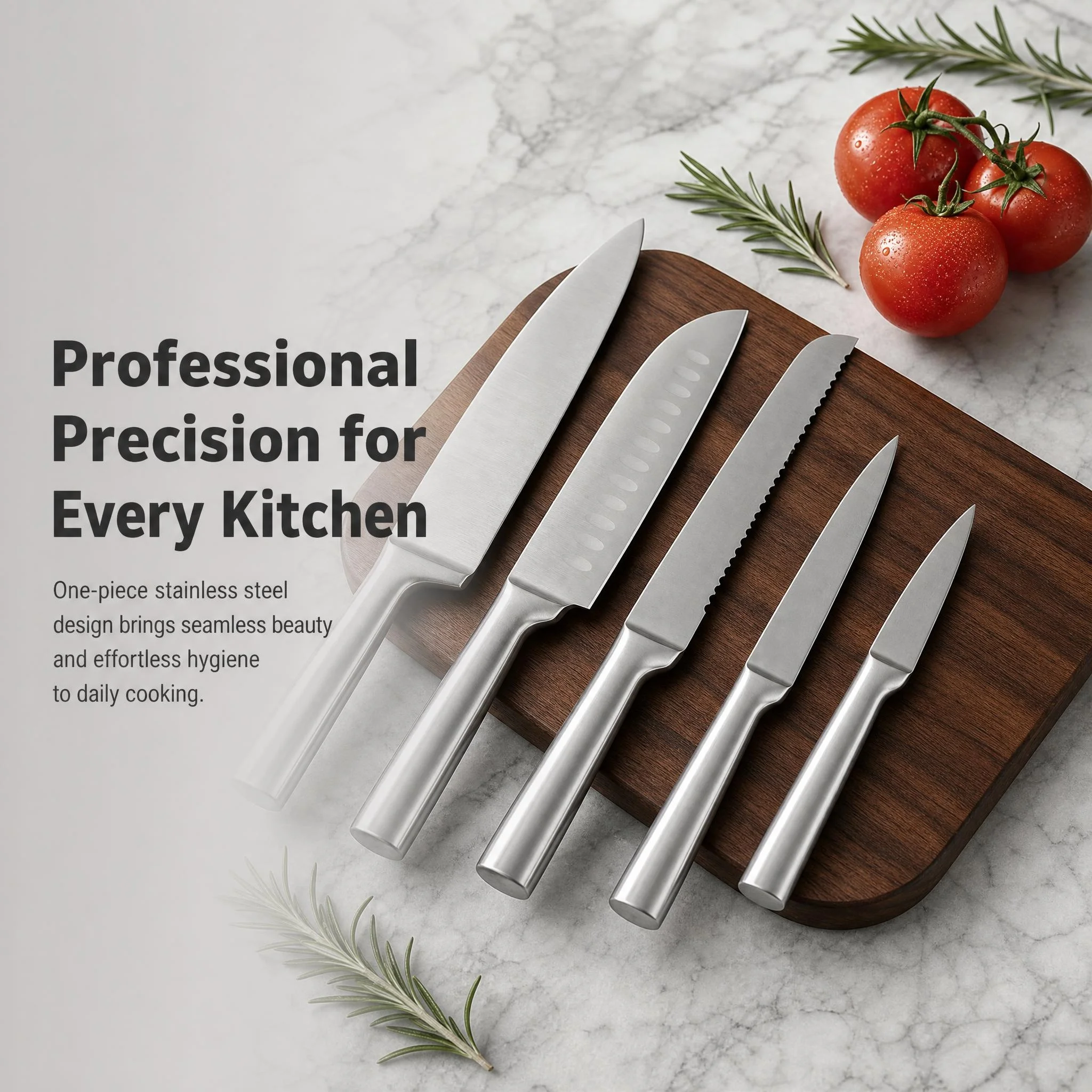 5 piece knife set, Seiko hollow handle stainless steel kitchen Chef's knife, home ladies' chopping/carving/slicing/paring knife
