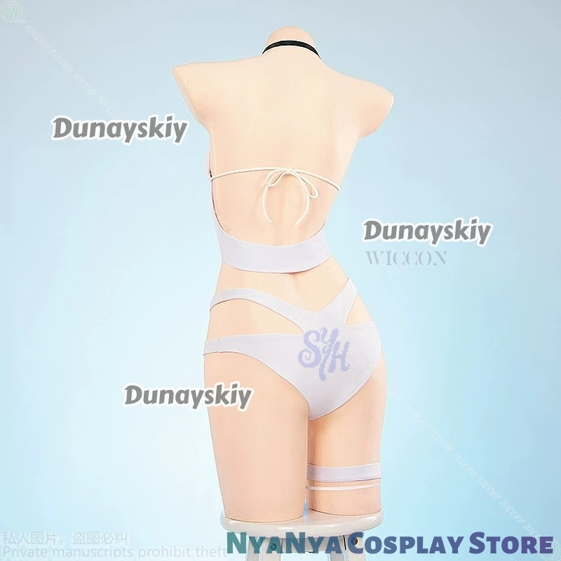 MNF Le Malin Cosplay Game Azur Lane Anime 코스튬 Sexy White Bikini Kawaii Summer Swimminwear Cute Lingerie Halloween Party 코스프레