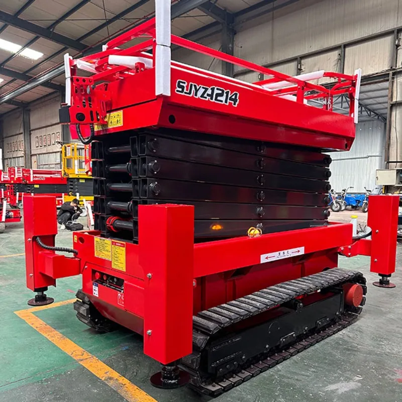 4m 6m 8m 10m 12m 14m Load Capacity 320kg Self-Propelled Tracked Crawler Mobile Scissor Lift Aerial Working Platform