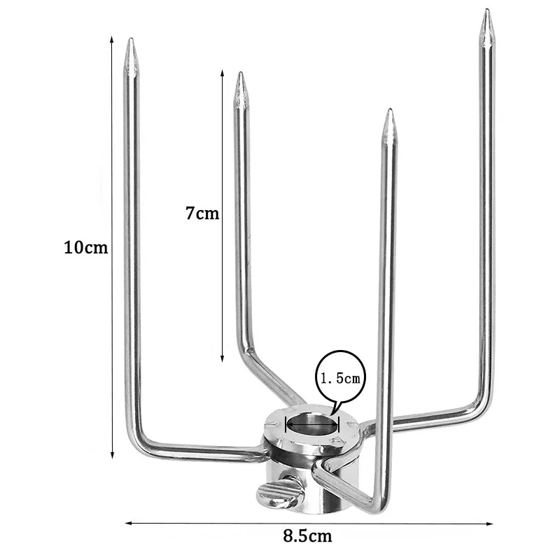 Stainless Steel Rotisserie Meat Forks, Fits 1/2-Inch 3/8-Inch Hexagon, 5/16-Inch Square Spit Rods, Grilling Barbecue Tools